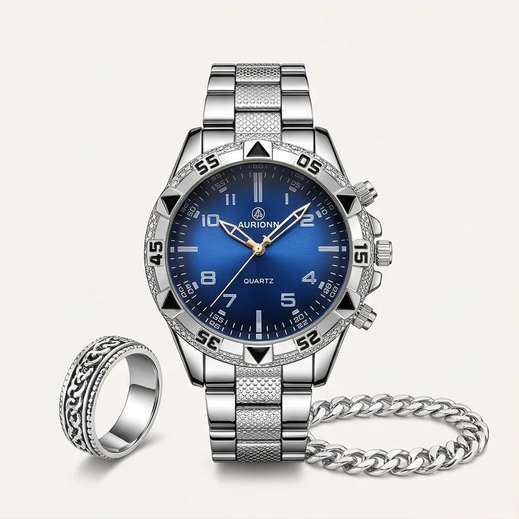 Quartz Watch and Jewelry Gift Set